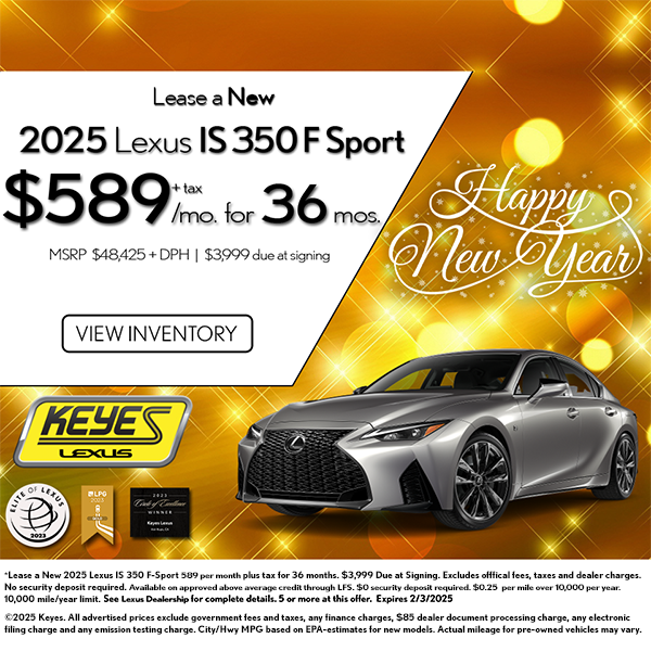 keyeslexus's tweet image. Make 2025 your best year yet with incredible deals at Keyes Lexus! Experience luxury for less.✨

#keyeslexus #newyear #lowapr #lcertified