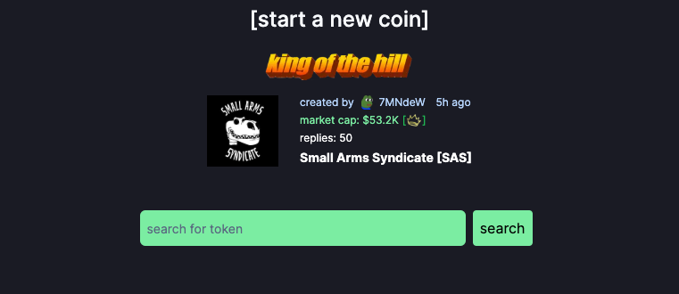 King of the Hill on Pumpfun! 
Our Dino #MEMEDREAM is coming along.

pump.fun/coin/FCXMiYDUy…

Join the Journey! $SAS #SAS #SOL $SOL