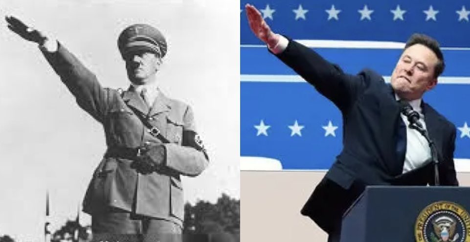 jay_brittenham's tweet image. It was a fucking Nazi salute. And that smug, vindictive look on Elon&apos;s face says he&apos;s been waiting to do it for a long time now. I suspect he meets with a group of people in secret who do it all the time.