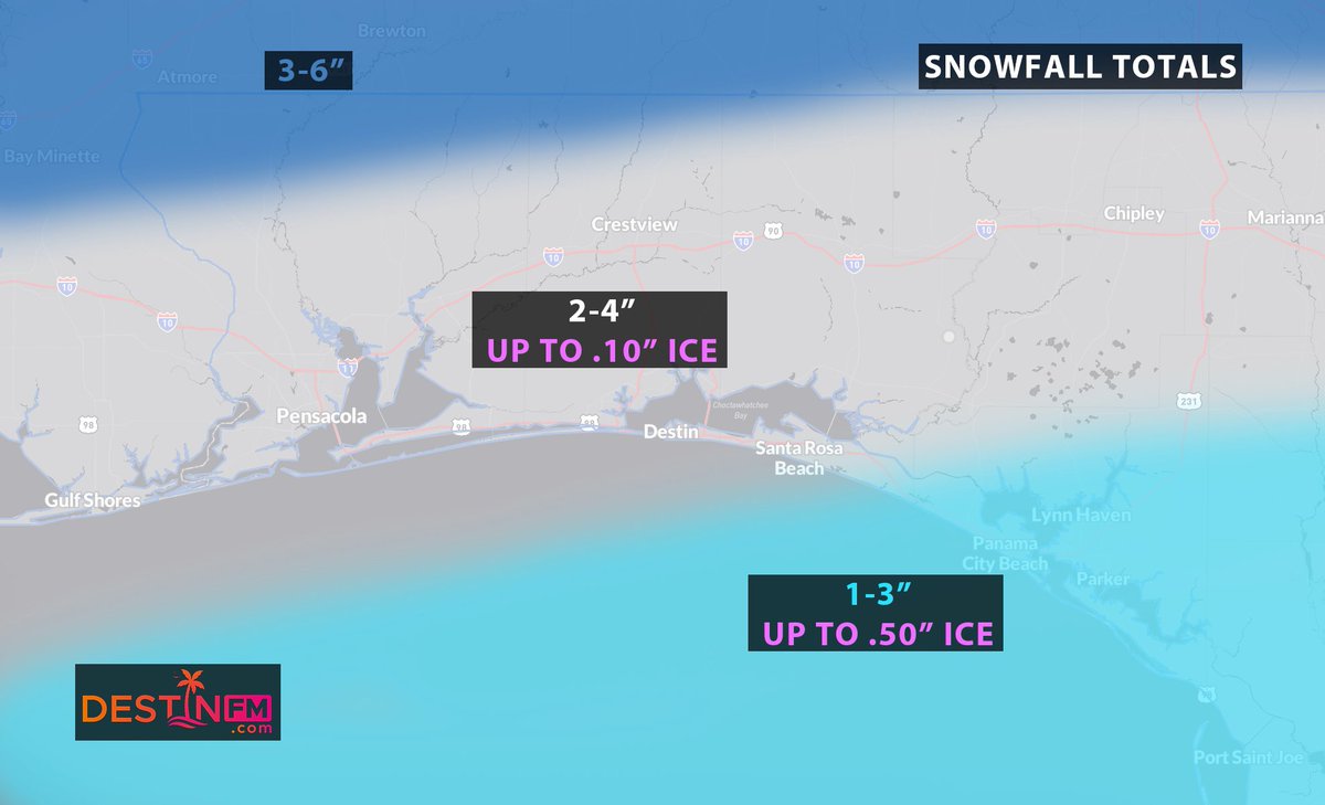 ARomero_WX's tweet photo. The Emerald Coast is getting SNOW!!! SAY WHAT?! #snOMG #Destin #flwx #destinsnow #emeraldcoast @destin_fm https://t.co/rfwxInBCQH