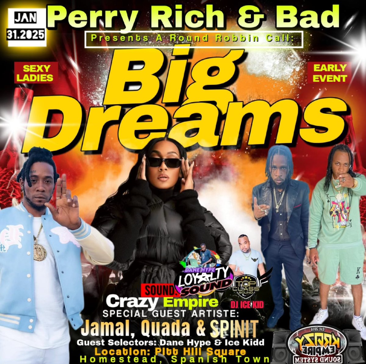 Lifestyle roll simple wi nuh 3 do di brag‼️ get di money and cut, affi secure the bag‼️Spain 🇪🇸 Town‼️Drop some 🔥🔥🔥🔥🔥🔥🔥🔥🔥🔥🔥🔥🔥 for this event! We a forward Spanish Town suh the badness ago loud! Choppa dem check in The ladies dem check in 💯💯Spinit Pon dem 👉🔺👈