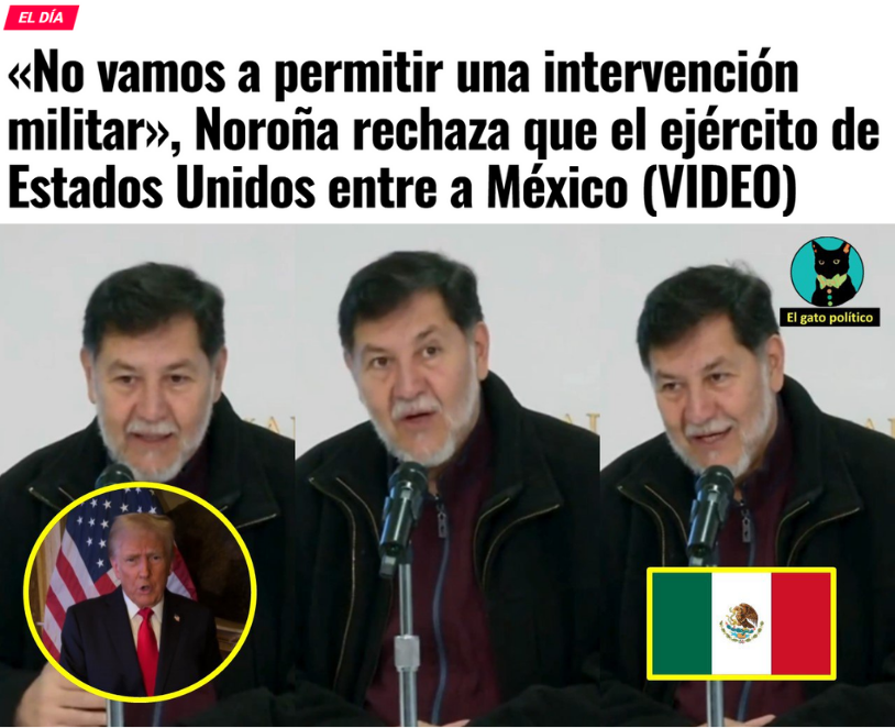 elgatopolitico_'s tweet photo. 🔴🔴"Es inaceptable", Noroña defiende a México y dice las cosas claras sobre las amenazas de Donald Trump.
➡️ ➡️ https://t.co/CWL22pDz6t https://t.co/YVysvtxb7y