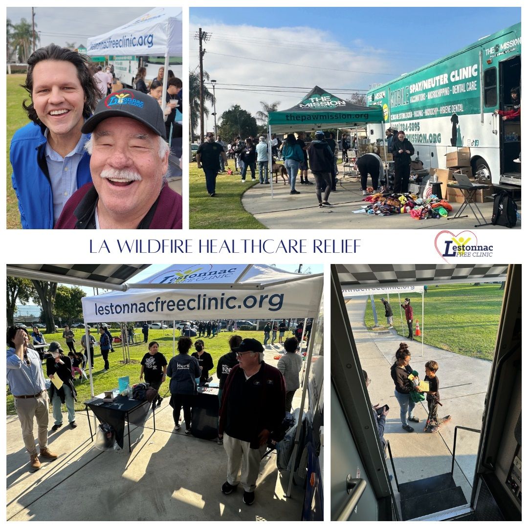 Lestonnac's tweet photo. Grateful to have participated in such a massive effort to bring health care &amp; essential services to those affected by the LA wildfires providing 49 vision exams, dispensing 58 pairs of glasses &amp; providing 20 medical consults, totaling $22,258 in services, free of charge. https://t.co/aJrCP7Y73K