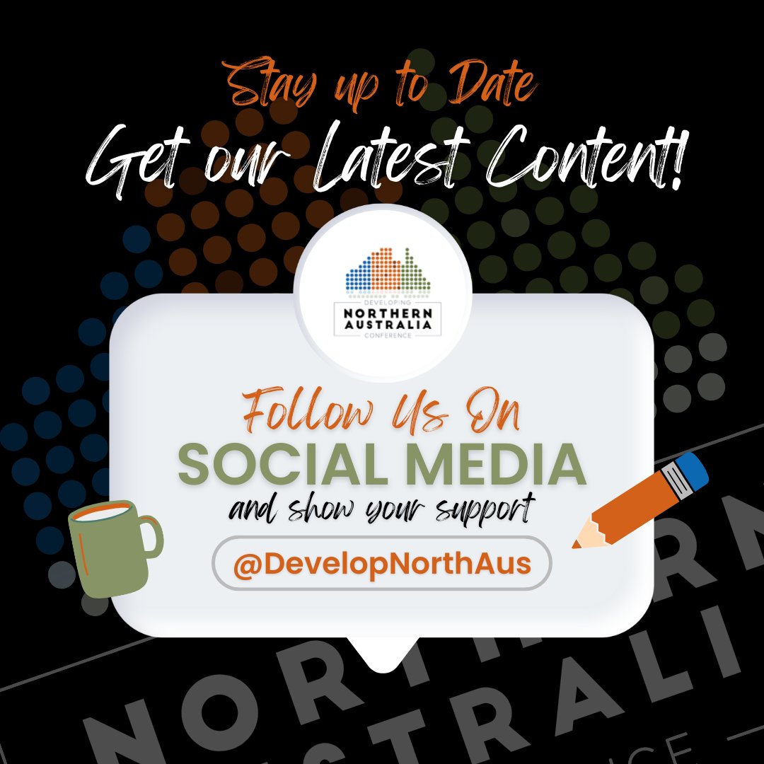 DevelopNorthAus's tweet image. 🚀 Want to stay ahead of the game in Northern Australia’s development? 

Follow @DevelopNorthAus for the latest updates, insights, and key moments from the Developing Northern Australia Conference! 🌏

#DevelopNorth #NorthernAustralia #Innovation #FutureOfTheNorth
