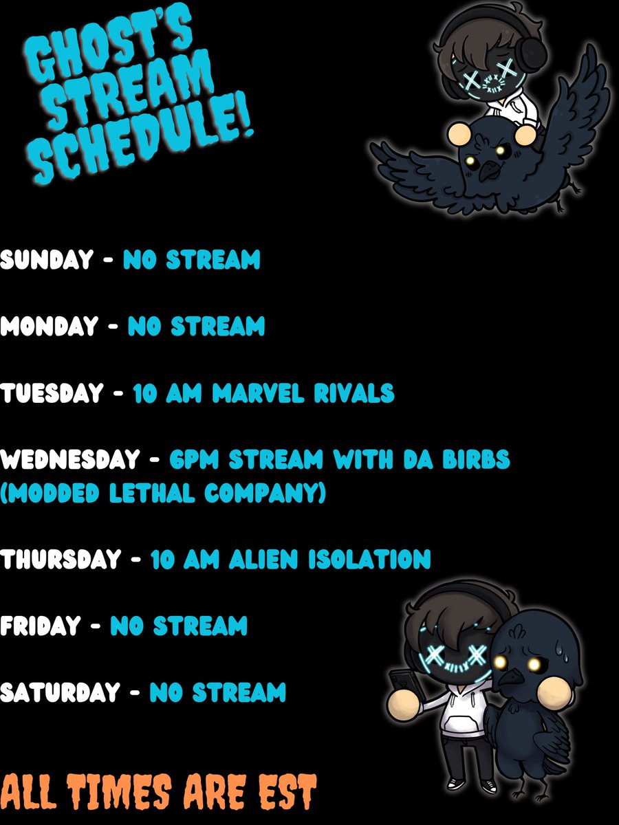 This week is gonna be another chaotic ride for streams. This Wednesday is gonna be a blast due to this mod pack I put together. Come by to join us on the streams this week for hilarious content!
twitch.tv/Ghost_Ink12
#twitch #LethalCompany #MarvelRivals #SmallStreamer