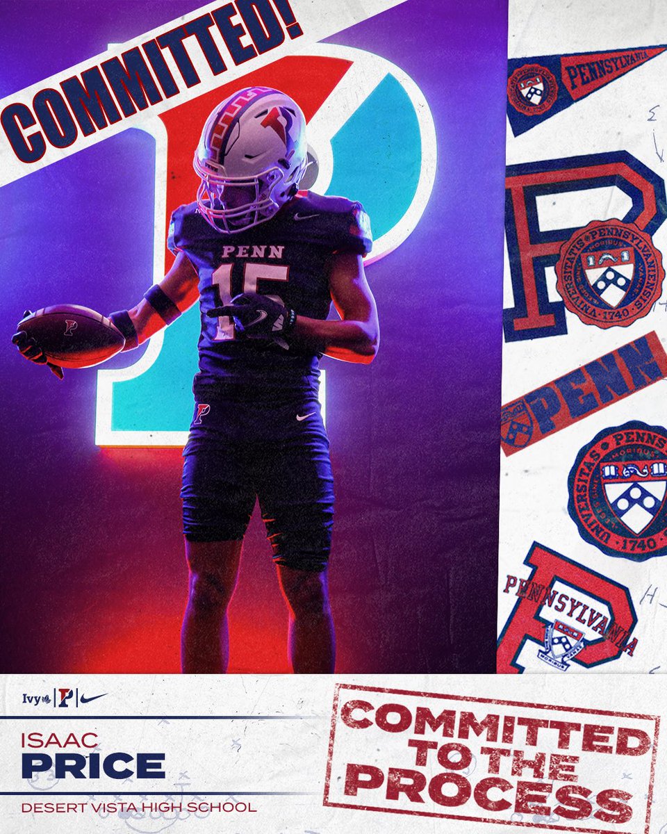 Isaac Price (@isaacpriceaz15) on Twitter photo #AGTG After an amazing Official Visit, I am Ecstatic and HONORED to announce my Commitment to the University of Pennsylvania🌿🔴🔵🏈
Thank You <a href="/CoachPriore/">Coach P</a>, <a href="/coach_ru/">Rick Ulrich</a>, <a href="/Greg_Chimera/">Greg Chimera</a> and the entire <a href="/PennFB/">Penn Football</a> coaching staff for the incredible opportunity to receive a world-class Ivy #AGTG After an amazing Official Visit, I am Ecstatic and HONORED to announce my Commitment to the University of Pennsylvania🌿🔴🔵🏈
Thank You <a href="/CoachPriore/">Coach P</a>, <a href="/coach_ru/">Rick Ulrich</a>, <a href="/Greg_Chimera/">Greg Chimera</a> and the entire <a href="/PennFB/">Penn Football</a> coaching staff for the incredible opportunity to receive a world-class Ivy