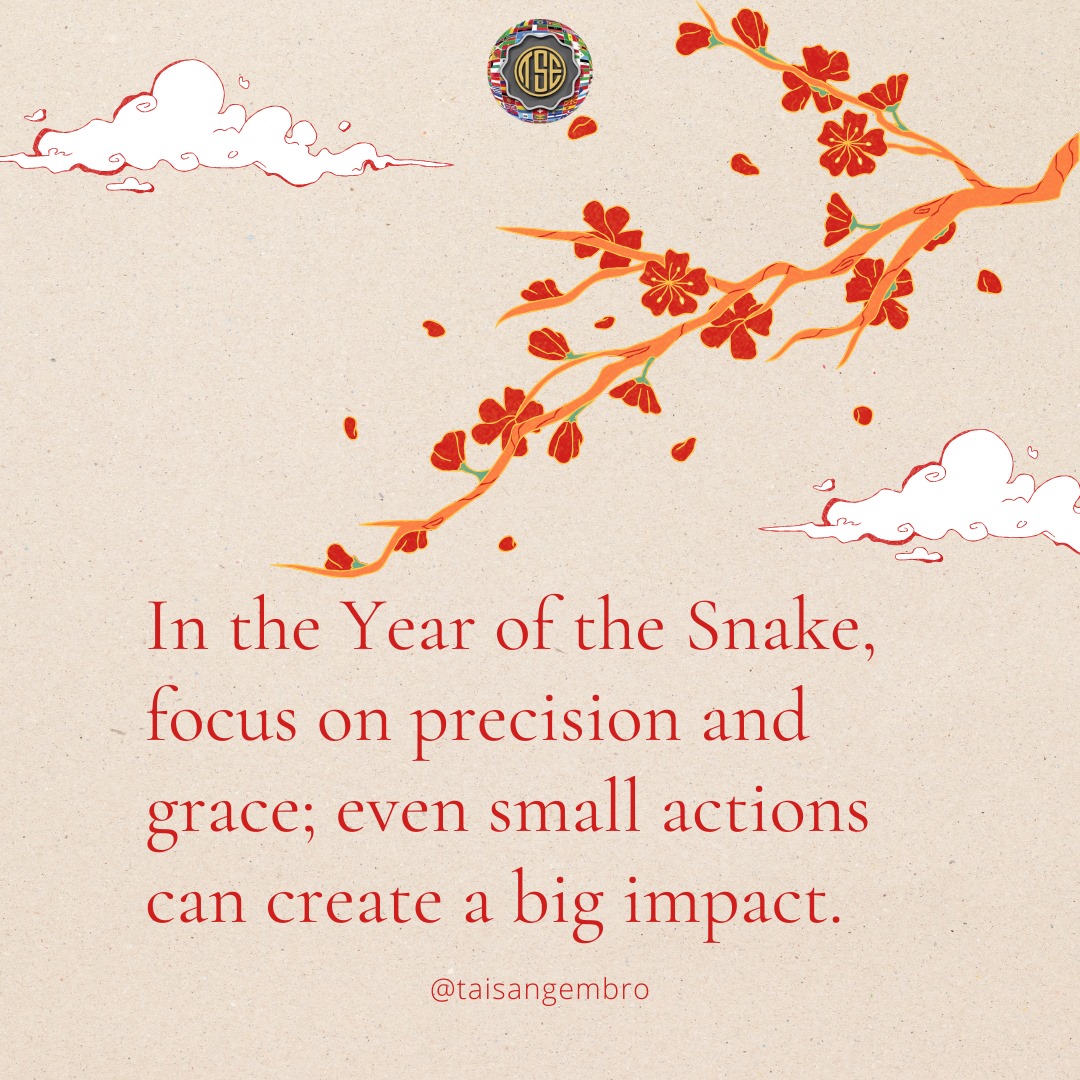 TaiSangCN's tweet photo. 2025: The Year of the Snake ��✨
Focus on precision and grace. Just like the snake, even the smallest, most deliberate actions can create a big impact. Let 2025 be a year of mindful movements and meaningful outcomes. ��
#YearOfTheSnake #PrecisionAndGrace #SmallStepsBigImpact https://t.co/3U9SMmx0On