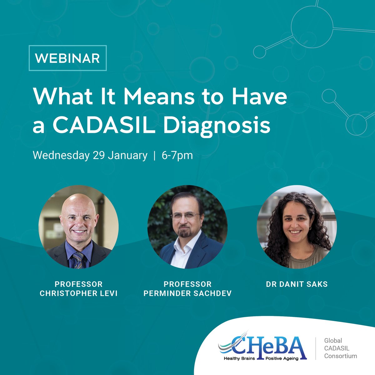 Join us for the first AusCADASIL online webinar at 6pm on Wed 29 January, hosted by CHeBA and the <a href="/HNEHealth/">HNE Health</a>. National experts will explore the latest research on CADASIL, a rare genetic condition often under-investigated.  

🔗bit.ly/4jq9otF
<a href="/UNSWMedicine/">UNSW Medicine & Health</a> <a href="/sachdevps/">Perminder Sachdev</a>