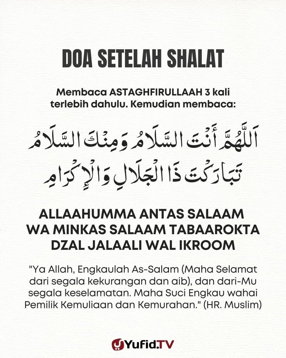 Doa setelah sholat