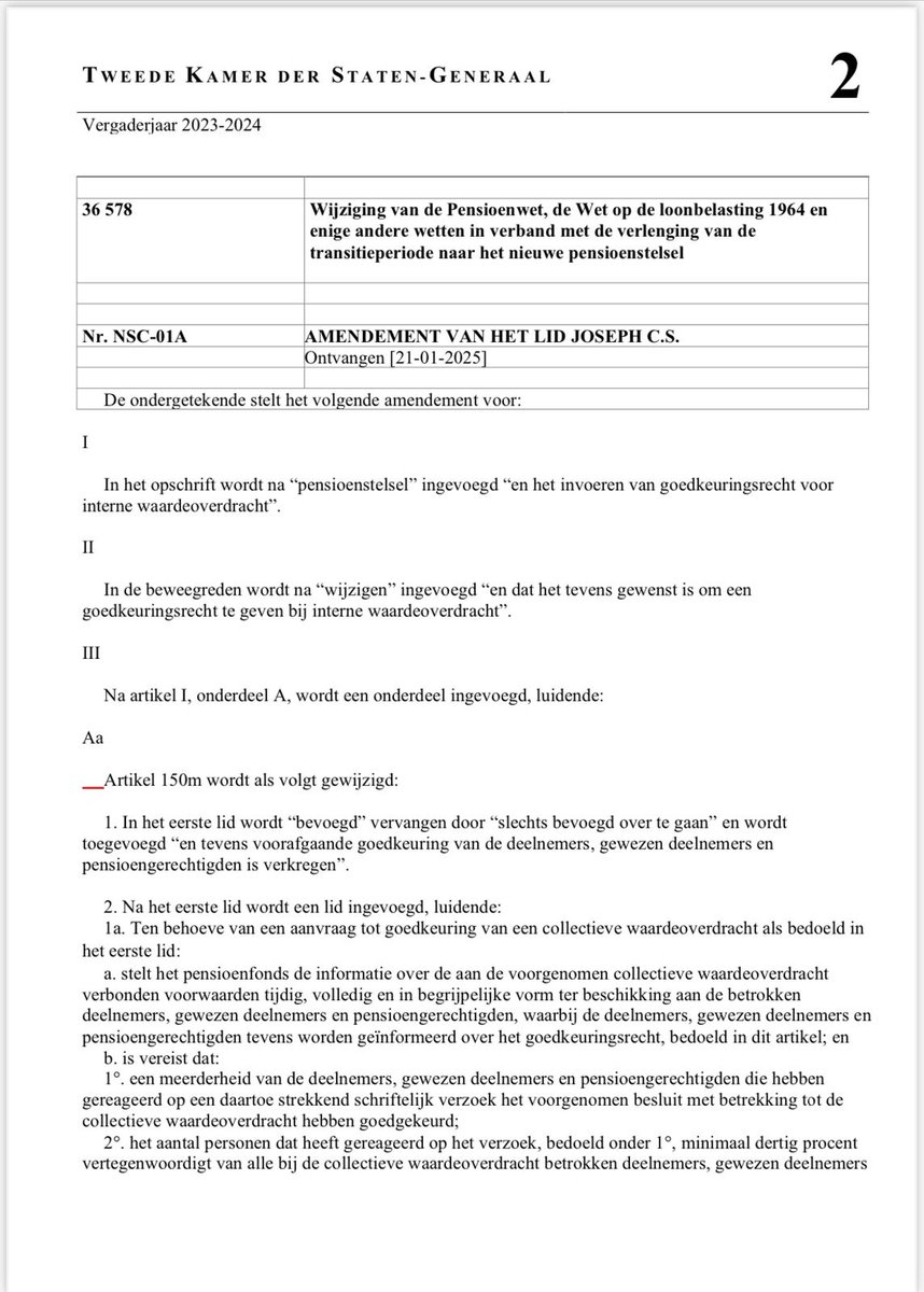 Agnes_Joseph_TK's tweet photo. Met @PieterOmtzigt (@NwSocContract) en @henkvermeer (@BoerBurgerB) dien ik daarom een amendement in: geef mensen collectief instemmingsrecht als hun bestaande vaste uitkeringen wil omzetten in variabele uitkeringen. 

Want: Uw pensioen, uw bestaanszekerheid, uw keuze! https://t.co/Z1xDMKhhmT