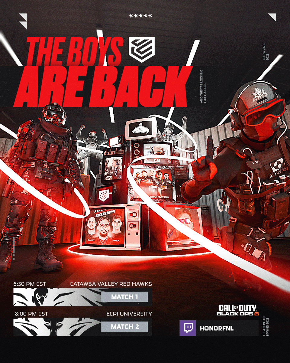 The CCL South Flawless Fellows Association is back to sweep the regular season again🔥

Pull up to watch the start to the College COD season tonight live on stream
▶️twitch.tv/honorfnl