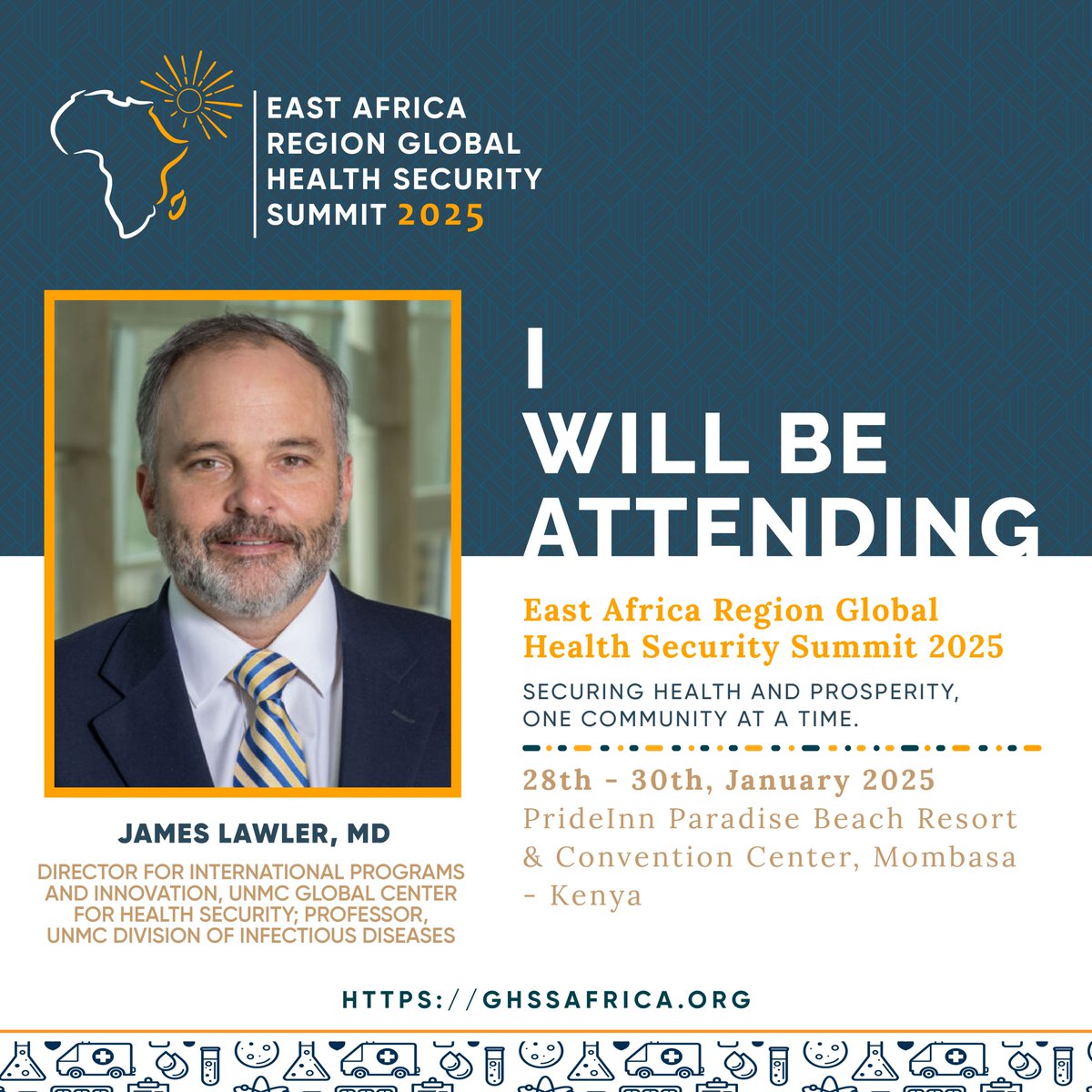 🌍 Join the East Africa Region Global Health Security Summit 2025!
📅 28th–30th January 2025
📍 Mombasa, Kenya
💡 Let's secure health and prosperity together!
🔗 Register now at ghssafrica.org

#EARGHSS2025 #HealthSecurity #PandemicPreparedness #GlobalHealth #OneHealth