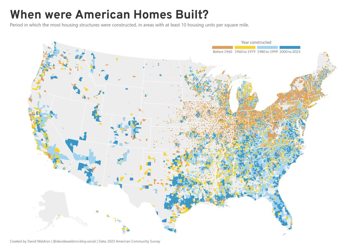RyanKang94's tweet photo. Where does the NEXT big housing opportunity lie?

This map shows when American homes were built. 

#RealEstate #MultifamilyDevelopment #ResidentialInvesting #MarketTrends #HousingOpportunities https://t.co/gDouUNxd1S