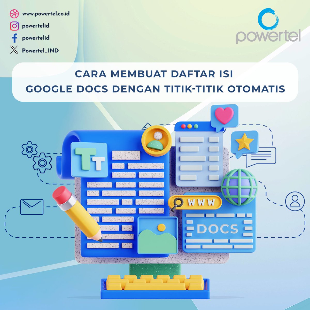 Powertel_IND's tweet image. Cara Membuat Daftar Isi Google Docs dengan Titik-Titik Otomatis
#GoogleDocs #TipsGoogleDocs #TutorialGoogleDocs #DaftarIsi #DaftarIsiOtomatis #CaraMembuatDaftarIsi #PanduanGoogleDocs #DokumenRapi #TipsDokumen #FormatDokumen #PowertelId