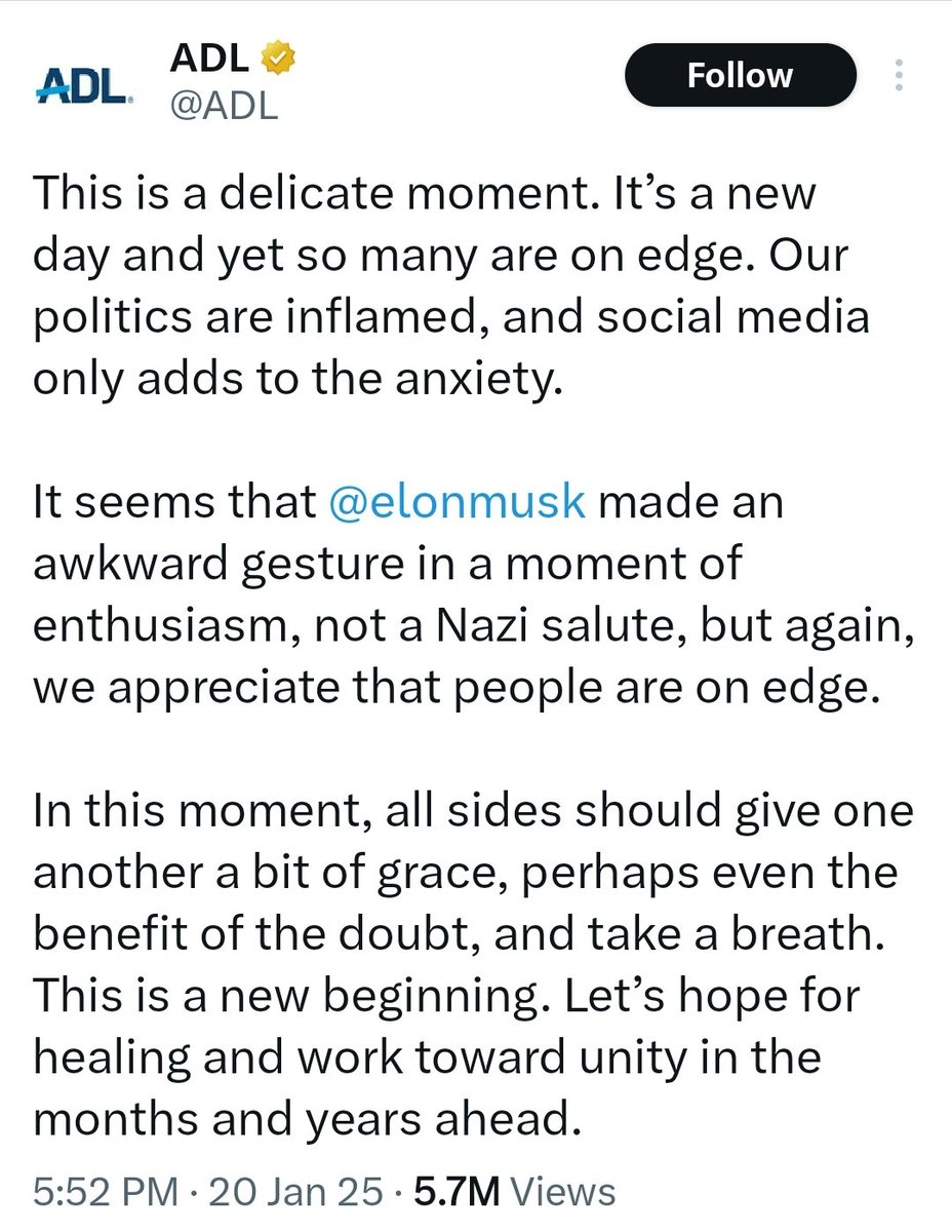 As long as you support Israel's genocide of Palestinians, the ADL will have your back no matter how big a Nazi you are.