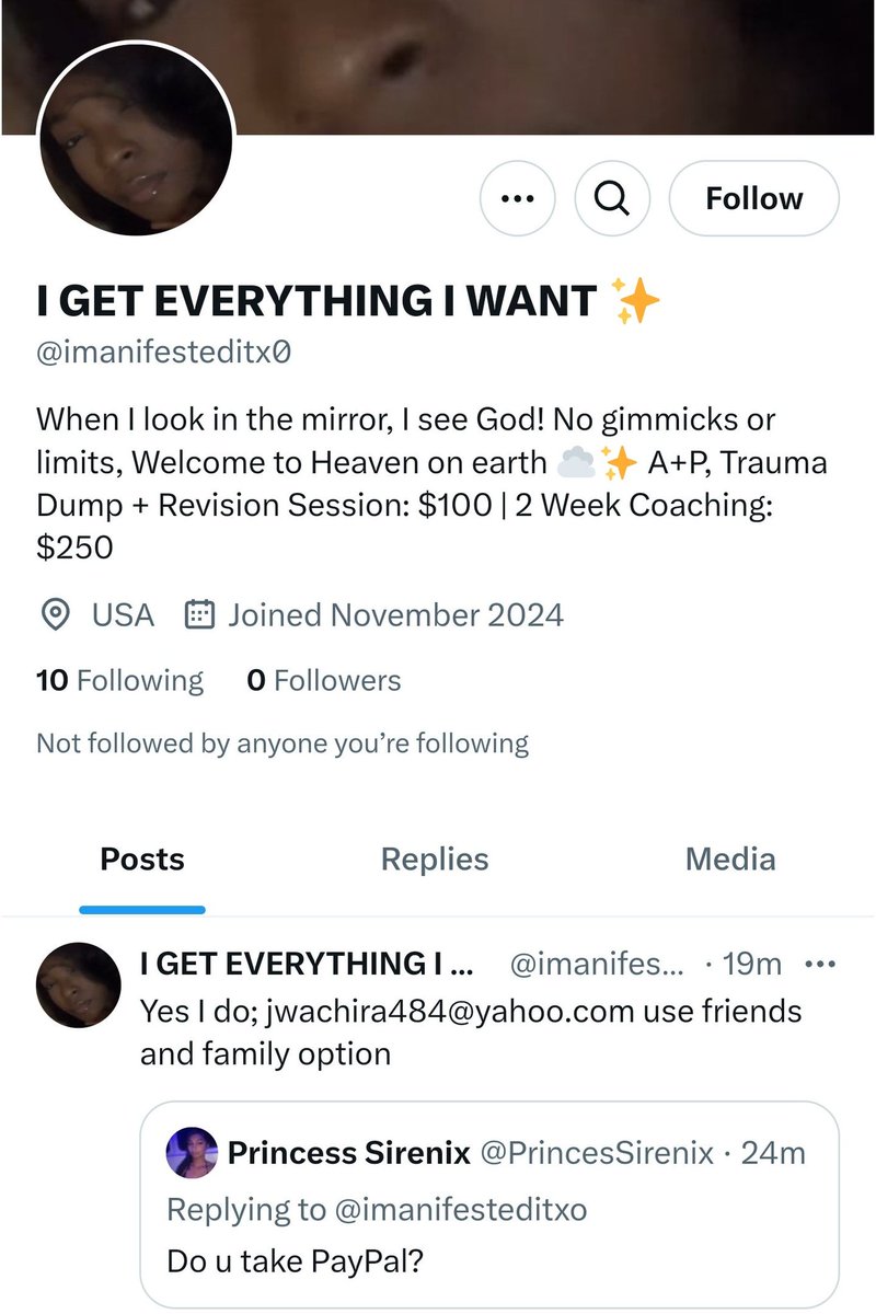 Hey yall! There’s a fake page of me please report it and don’t send them any money!