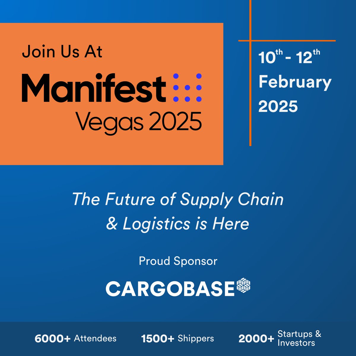Cargobase is excited to announce our sponsorship of <a href="/Manifest/">rhino</a>, a 3-day event held Feb 10th—12th, 2025, at The Venetian, Las Vegas. Stop scrambling for spot buy quotes and battling spreadsheets; head to Booth 1618 for a free consultation! #Manifest2025 #ManifestVegas