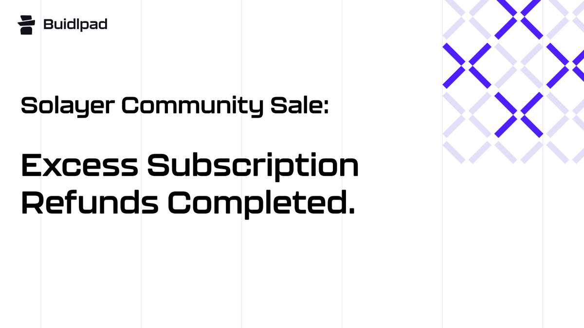 buidlpad's tweet photo. Refunds of excess subscription payment are now all completed, you should be able to see the amount directly in your wallet. https://t.co/i9sXkAvwtr