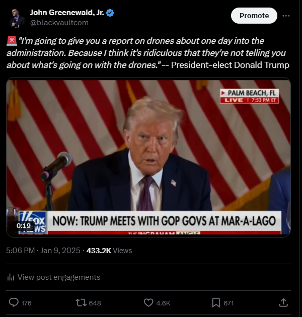 theblackvault's tweet photo. I kind of feel this is a bit of a different tune on drones tonight from the President as he now sits in the Oval Office.

I hope we aren't going back on the report promised "about one day into the administration" that he made  back on January 9th. https://t.co/qeuCWHrzQd