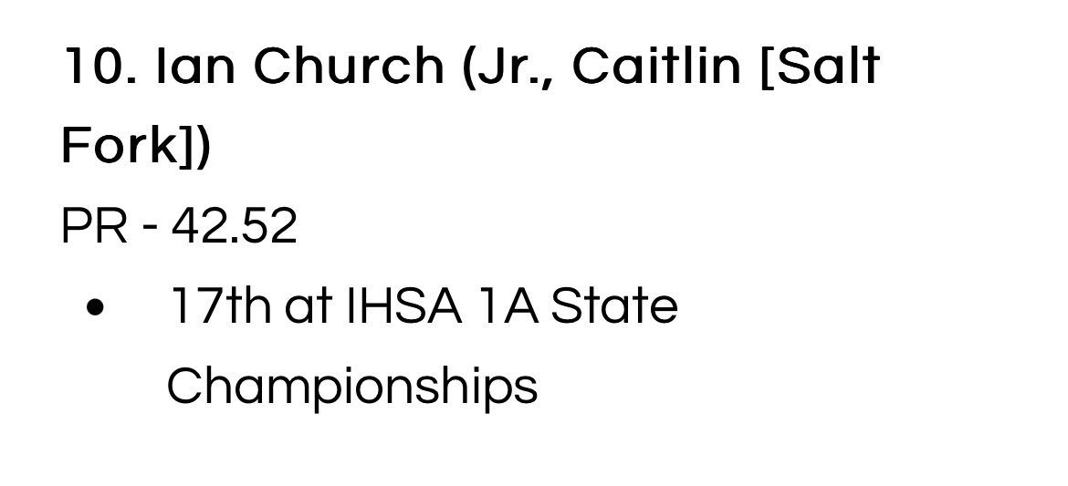 Ian Church (@ianchurch05) on Twitter photo blessed to be ranked 10th in the state for preseason 300mH rankings!!
<a href="/IllinoisRunNews/">Illinois Running News</a> blessed to be ranked 10th in the state for preseason 300mH rankings!!
<a href="/IllinoisRunNews/">Illinois Running News</a>