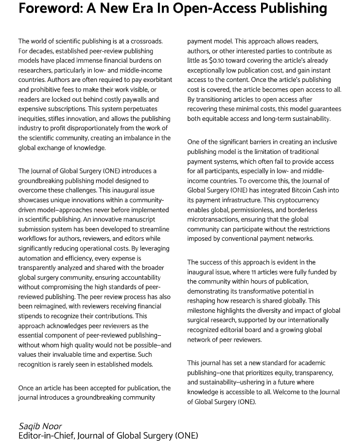As Editor-in-Chief, it’s been an incredible privilege to witness the growth of this journal, culminating in the release of its first issue. When we began, I wasn’t sure we’d ever reach this milestone, given the barriers to entry and the bold innovation in the peer review model