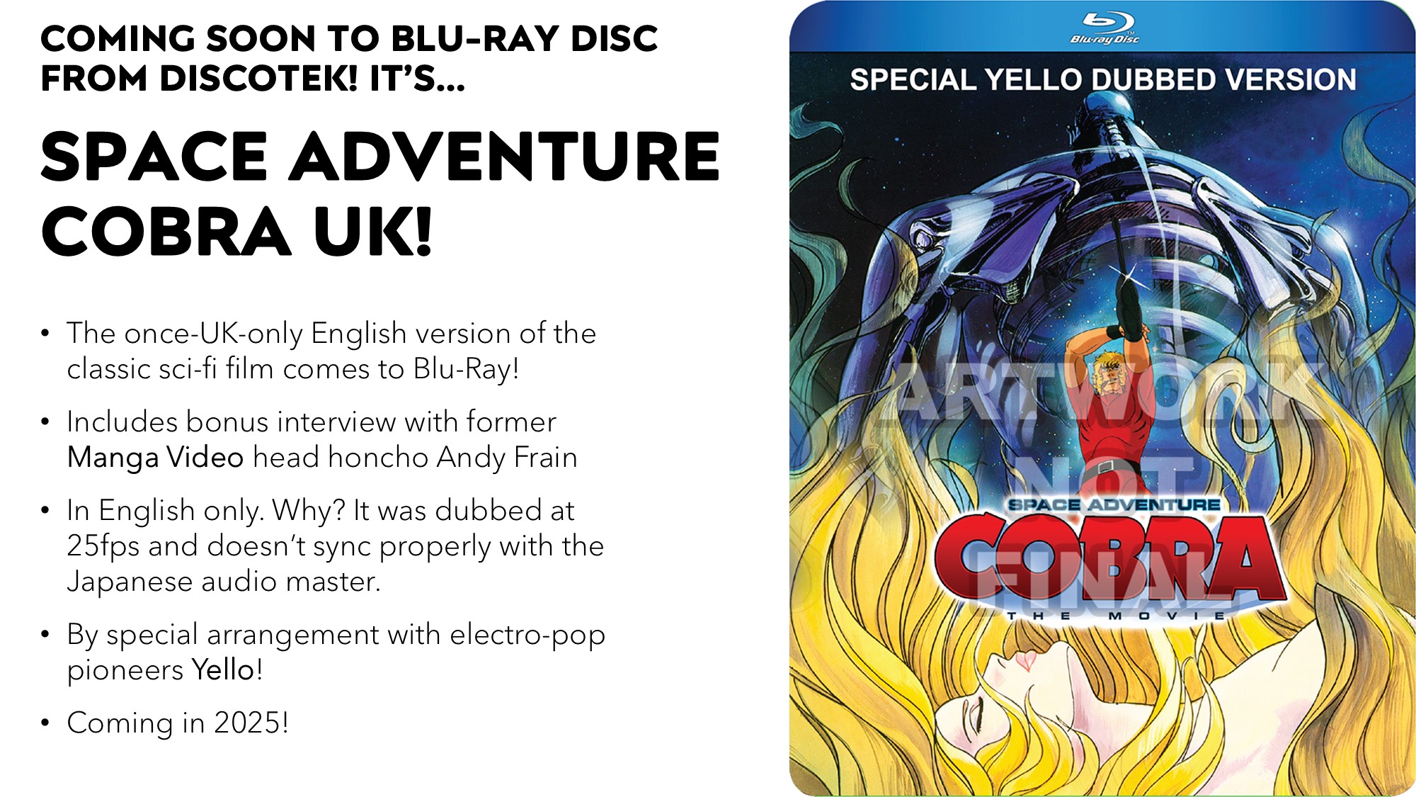 space adventure cobra UK discotek media announcement visual