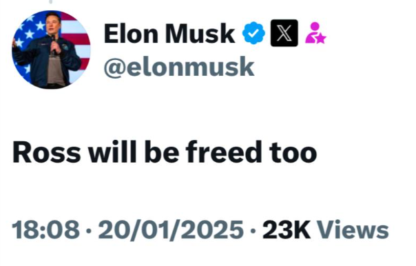 Coachkcrypto's tweet photo. Ross Ulbricht is coming home!!!

This is what happens when capable people are in power. https://t.co/gX1VQ7Mvo6