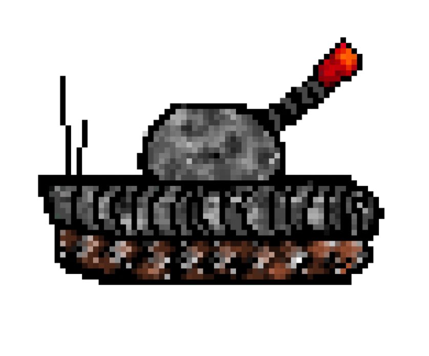 hotbarrelstudio's tweet photo. Would love some feedback or thoughts on this if possible :)

Super Rough draft of a pixel art tank for an upcoming project. My first time trying pixel art so it looks a little silly. I want the final product to just be a simple tank with a ball turret on top. https://t.co/5gHflqrQTz
