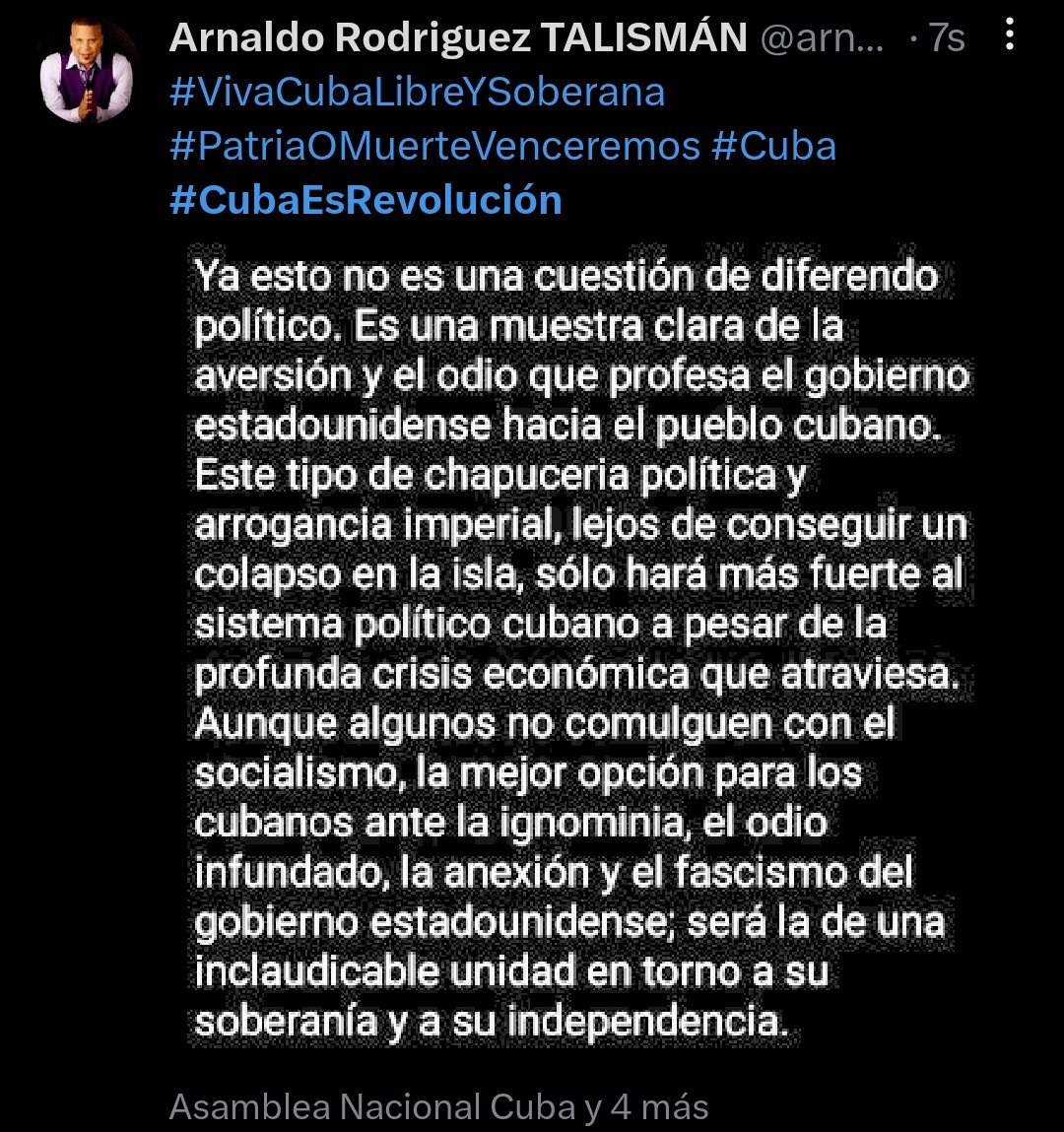 🚨🚨ÚLTIMA HORA🚨🚨
El cantante Arnaldo Rodríguez conocido por ser dueño de un talismán rompe en llanto socialista en medio de "X", sus lágrimas inundan su humilde mansión en Siboney.