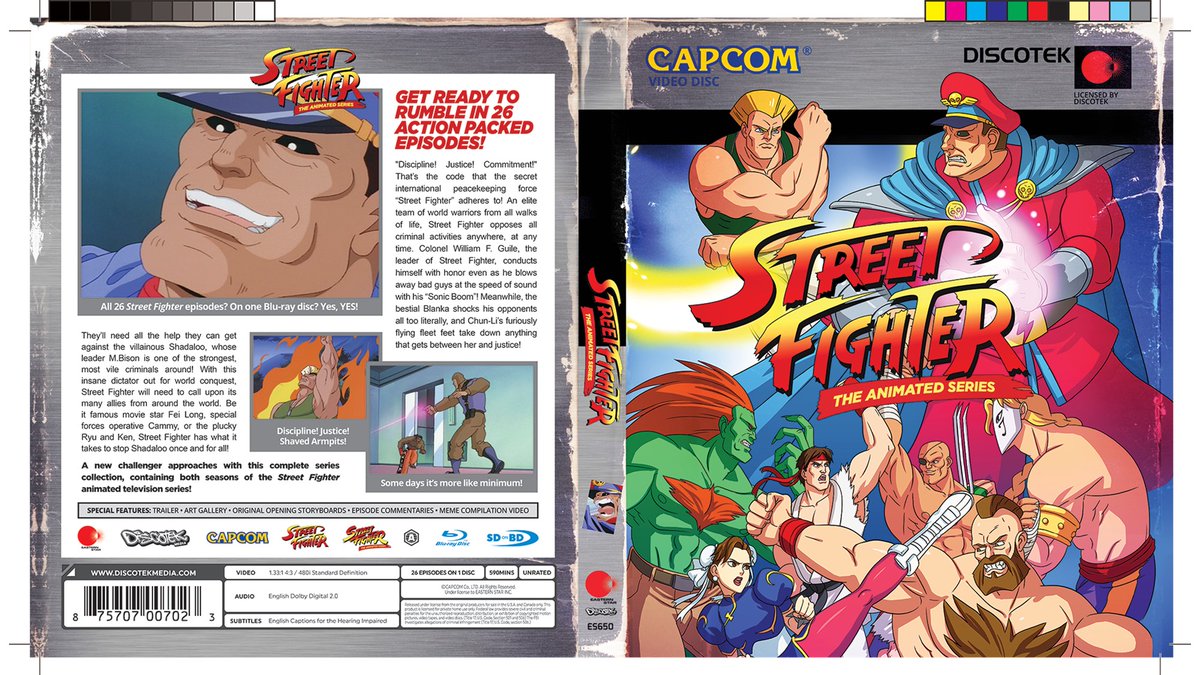 discotekmedia's tweet image. A look at the packaging for Street Fighter!

The reverse and disc label are inspired by SNES &amp;amp; Super Famicom releases.