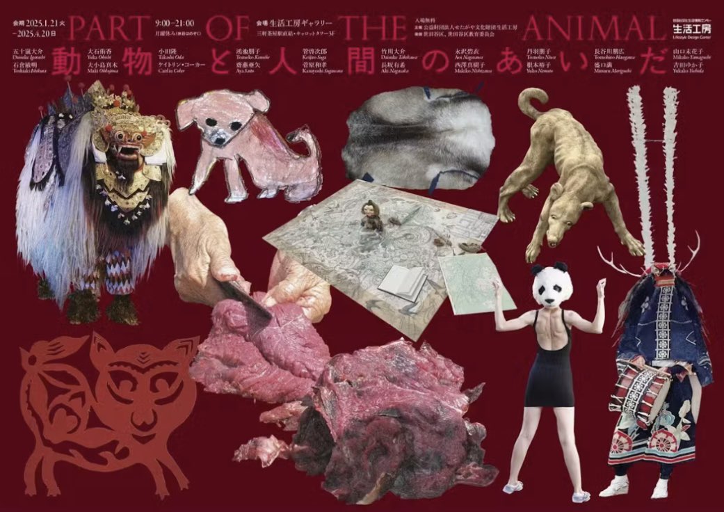 本日1/21から。
展覧会『PART OF THE ANIMAL 動物と人間のあいだ』https://t.co/O3GaHGjWnj  生活工房ギャラリー(三軒茶屋)
〜4/21
人類学 生物学 比較文学 アート等の視点から動物と人との間に回路を開く試みです。

五十嵐は漫画『ある旅人のはなし』原稿展示と1/25のトークイベントに参加します。 