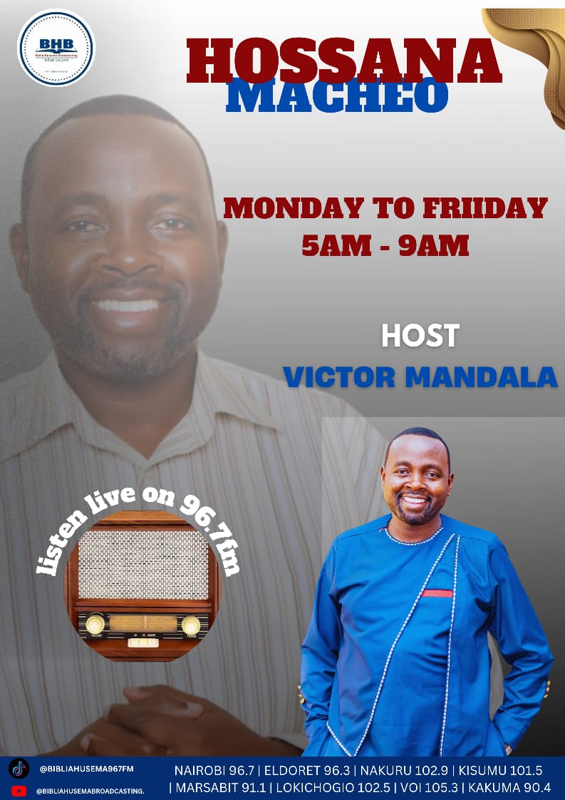 Biblia Husema 96.7fm (@bhusema) on Twitter photo HOSSANA MACHEO:-
Hii leo Mungu anaenda kukupigania, usikate tamaa ...Kutoka 14:14... "Mwenyezi-Mungu atawapigania; nyinyi mnachotakiwa kufanya ni kutulia tu...”
youtube.com/watch?v=EpYGrv…
#HossanaMacheo #Himizo <a href="/BHusema/">Biblia Husema 96.7fm</a> <a href="/VictormandalaMc/">Victor Mandala</a> <a href="/aa284eb4ba7a42d/">Lucy Nyaga</a> HOSSANA MACHEO:-
Hii leo Mungu anaenda kukupigania, usikate tamaa ...Kutoka 14:14... "Mwenyezi-Mungu atawapigania; nyinyi mnachotakiwa kufanya ni kutulia tu...”
youtube.com/watch?v=EpYGrv…
#HossanaMacheo #Himizo <a href="/BHusema/">Biblia Husema 96.7fm</a> <a href="/VictormandalaMc/">Victor Mandala</a> <a href="/aa284eb4ba7a42d/">Lucy Nyaga</a>