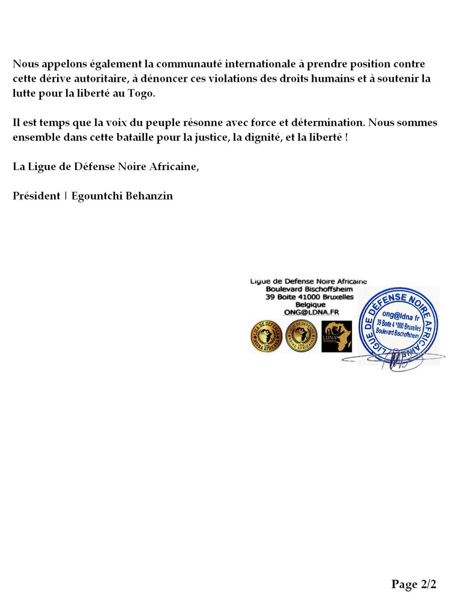 Togo 🇹🇬 | Condamnation ferme de l’arrestation arbitraire du poète Affection et appel à la résistance contre le régime de Faure Gnassingbé

#Ldna #FaureGnassingbe