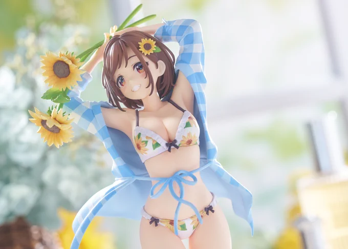 オリジナルイラスト『向日葵の女の子』を元にした1/7スケールフィギュアが本日彩色原型初公開です!製作進行中のものが、ワンダーフェスティバル2025winterにて初展示予定です。PLUMさま限定版はウィンク差分付きとなります。どうぞよろしくお願いいたします 