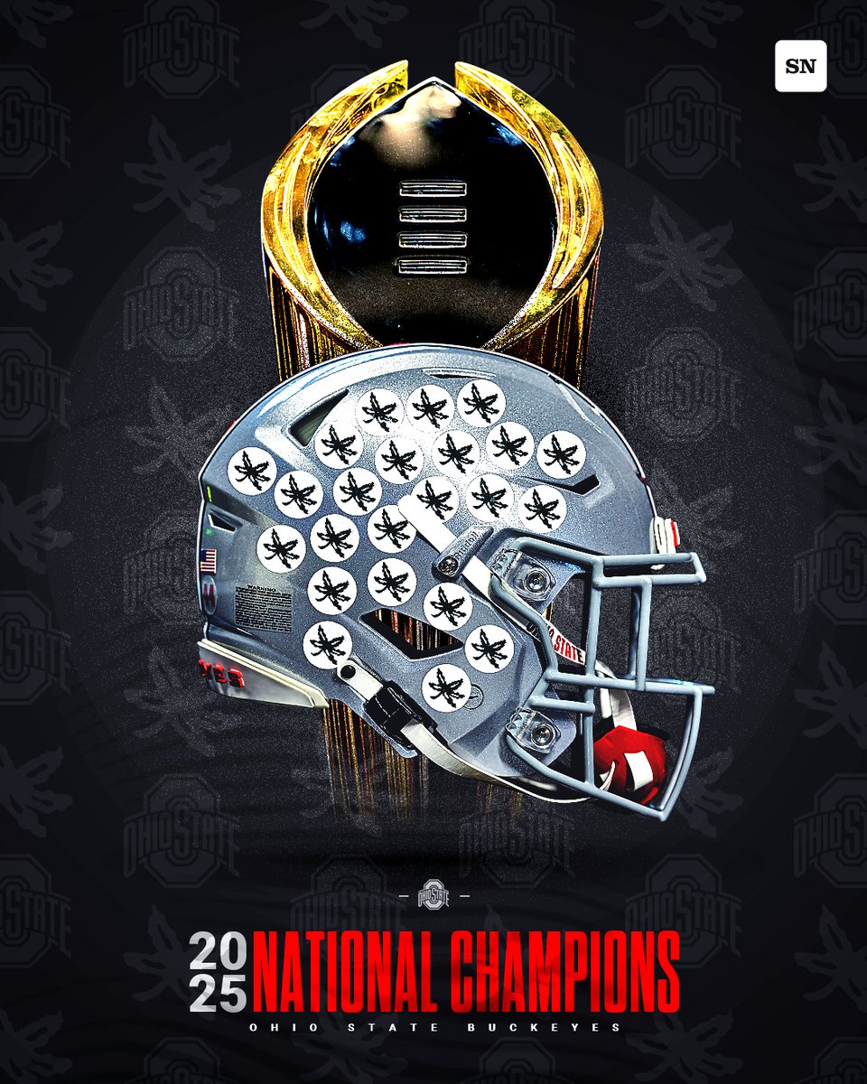 sportingnews's tweet photo. OHIO STATE WINS THE NATIONAL CHAMPIONSHIP 🏆

The first title of the 12-team playoff era. https://t.co/BNY9UkNbsk