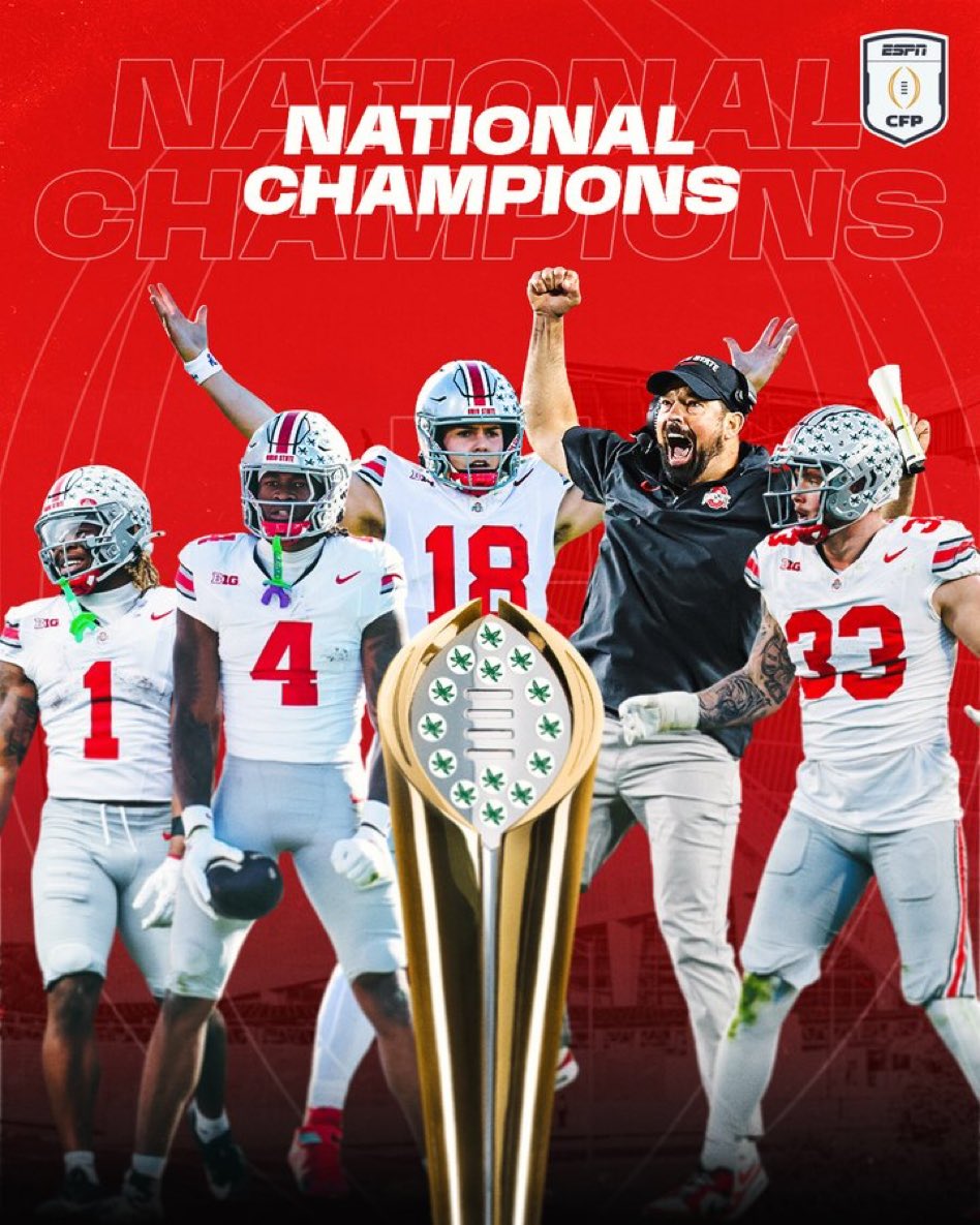 The Ohio State Buckeyes are the 2024 college football national champions!!!!