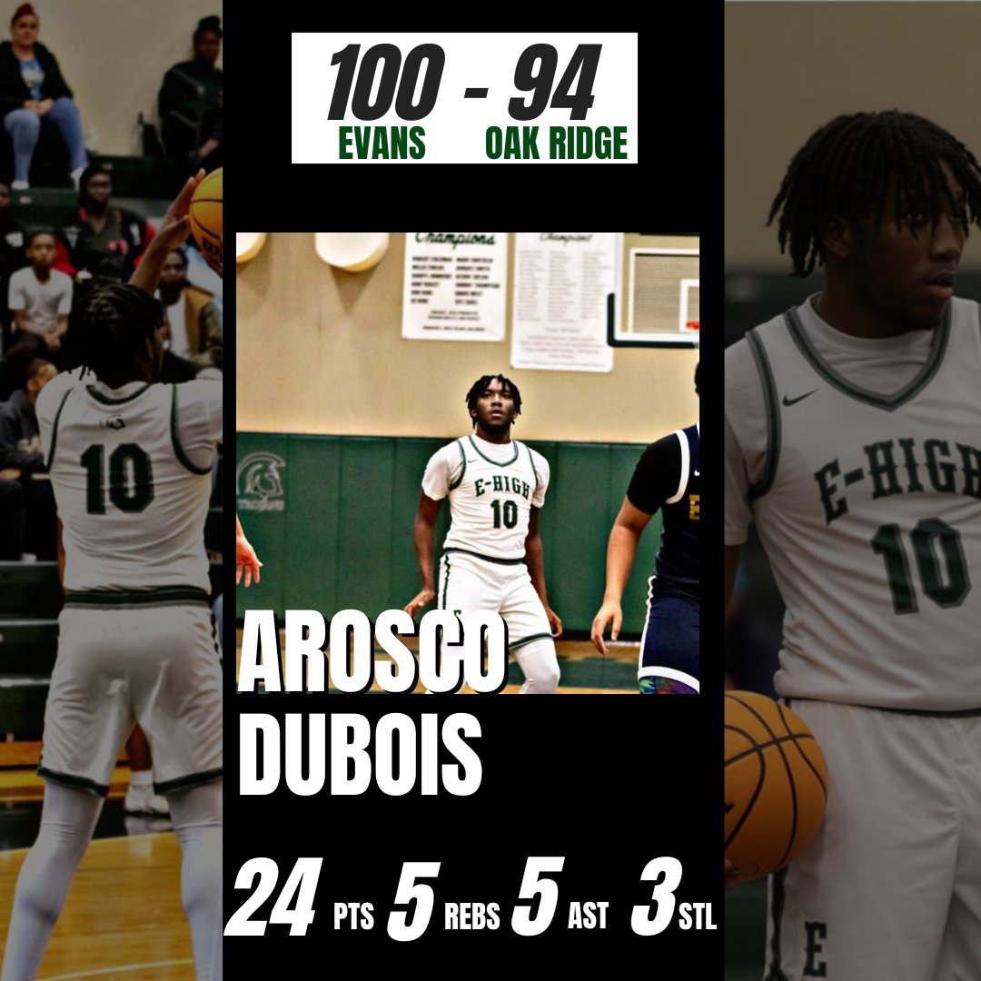 Evans High Basketball (FL) (@evanshs_hoops) on Twitter photo Big time win vs Oak Ridge tonight!!! Part 2 was as advertised but with a different outcome for the Trojans!! <a href="/David_Rushing11/">David Rushing Jr</a> scored a season a career high 32 points, <a href="/AroscoD/">Arosco DuBois lll</a> scored 24 in a 100-94 MLK instant classic!! Big time win vs Oak Ridge tonight!!! Part 2 was as advertised but with a different outcome for the Trojans!! <a href="/David_Rushing11/">David Rushing Jr</a> scored a season a career high 32 points, <a href="/AroscoD/">Arosco DuBois lll</a> scored 24 in a 100-94 MLK instant classic!!