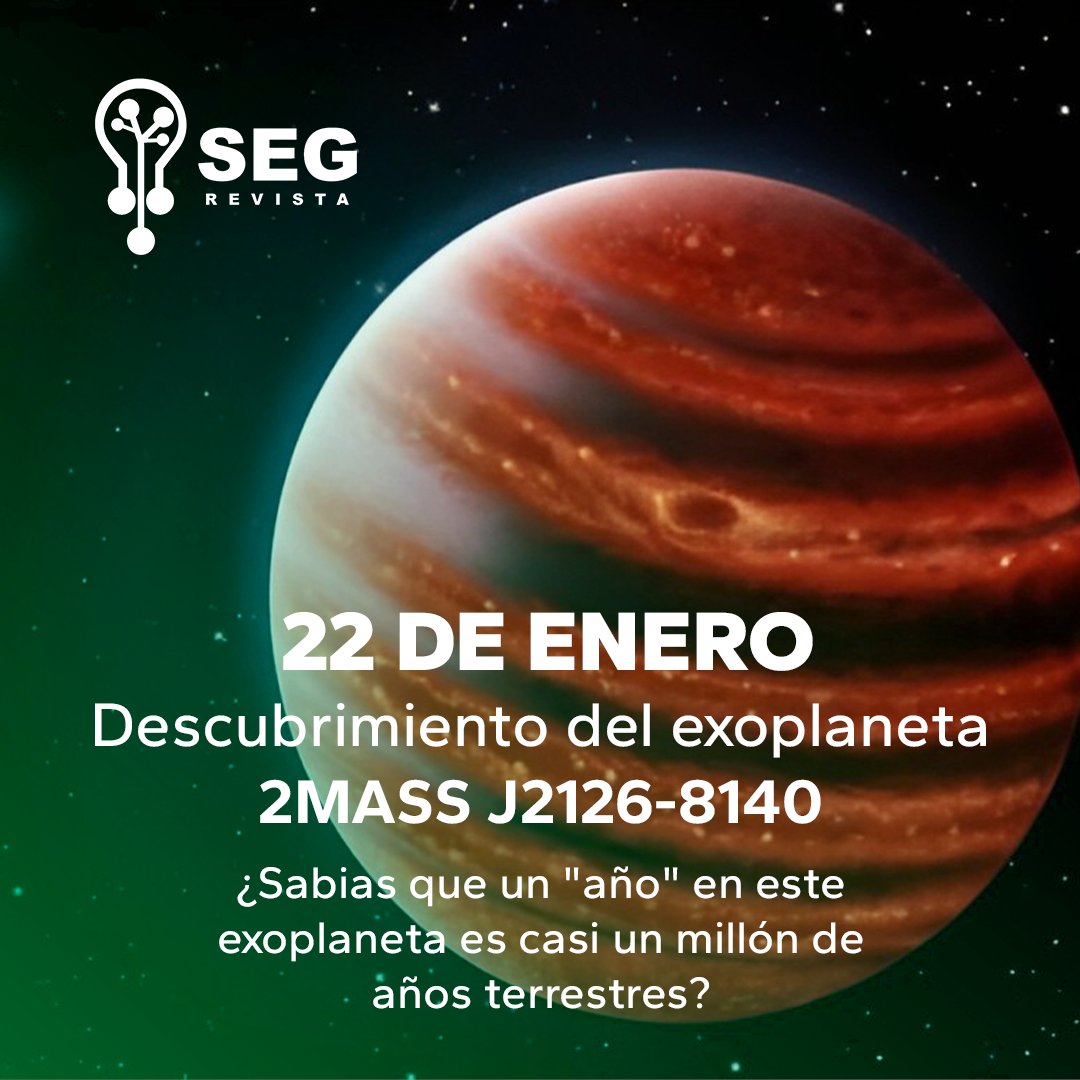 SEGrevista's tweet photo. 🌌 Un día como hoy, en 2016, se descubrió el exoplaneta 2MASS J2126-8140, con la órbita más amplia jamás registrada: un millón de veces la distancia Tierra-Sol. 🌍

📲 Más efemérides en SEG Revista TV. ¡Síguenos!

#Exoplanetas #Astronomía #Ciencia https://t.co/jRRQoIUXPy