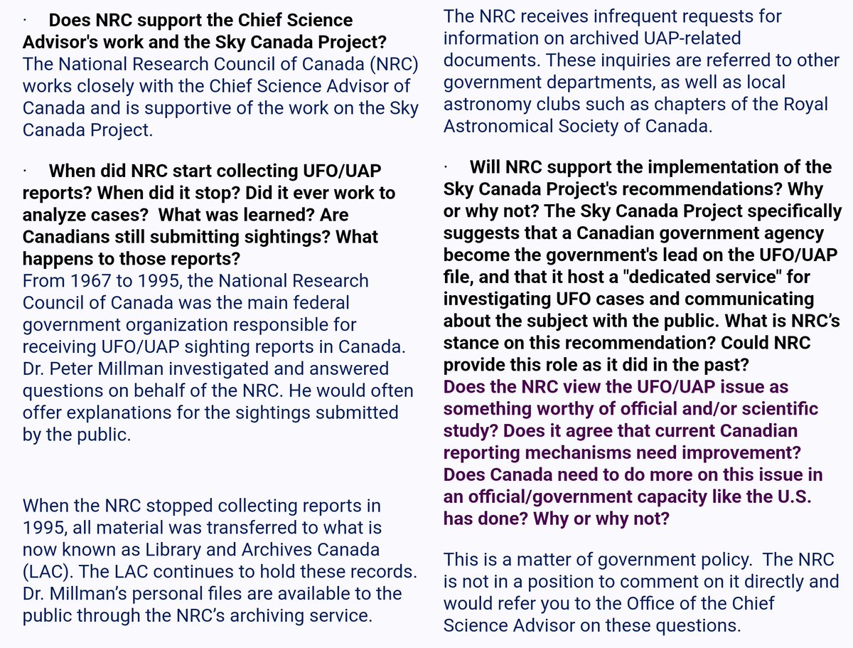 Daniel Otis (@dsotis) on Twitter photo UPDATE on the SKY CANADA PROJECT. Here are statements from <a href="/csa_asc/">Canadian Space Agency</a>, <a href="/ISED_CA/">ISED</a>, <a href="/Transport_gc/">Transport Canada</a> & <a href="/NRC_CNRC/">NRC Canada</a>. Clearly no volunteers for the official UFO research body proposed in a new UAP report by 🇨🇦's top government scientist. Story updated <a href="/CTVNews/">CTV News</a>👉ctvnews.ca/canada/article…🍁❓🔍 UPDATE on the SKY CANADA PROJECT. Here are statements from <a href="/csa_asc/">Canadian Space Agency</a>, <a href="/ISED_CA/">ISED</a>, <a href="/Transport_gc/">Transport Canada</a> & <a href="/NRC_CNRC/">NRC Canada</a>. Clearly no volunteers for the official UFO research body proposed in a new UAP report by 🇨🇦's top government scientist. Story updated <a href="/CTVNews/">CTV News</a>👉ctvnews.ca/canada/article…🍁❓🔍