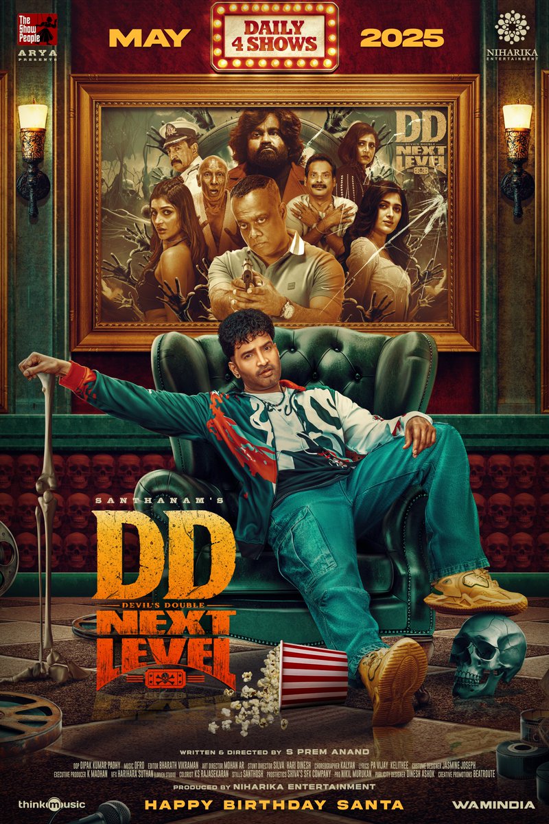 premanand (@iampremanand) on Twitter photo Laughter just got a whole lot scarier 😈 Double the Humour 😂 Double the Horror 😱
Unveiling the First Look of <a href="/iamsanthanam/">Santhanam</a> in #DDNextLevel Devil's Double
A film by <a href="/iampremanand/">premanand</a>
Produced by <a href="/TSPoffl/">TheShowPeopleoffl</a> <a href="/NiharikaEnt/">Niharika Entertainment</a>
Releasing this May!
#HappyBirthdaySanta
#DhillukuDhuddu Laughter just got a whole lot scarier 😈 Double the Humour 😂 Double the Horror 😱
Unveiling the First Look of <a href="/iamsanthanam/">Santhanam</a> in #DDNextLevel Devil's Double
A film by <a href="/iampremanand/">premanand</a>
Produced by <a href="/TSPoffl/">TheShowPeopleoffl</a> <a href="/NiharikaEnt/">Niharika Entertainment</a>
Releasing this May!
#HappyBirthdaySanta
#DhillukuDhuddu