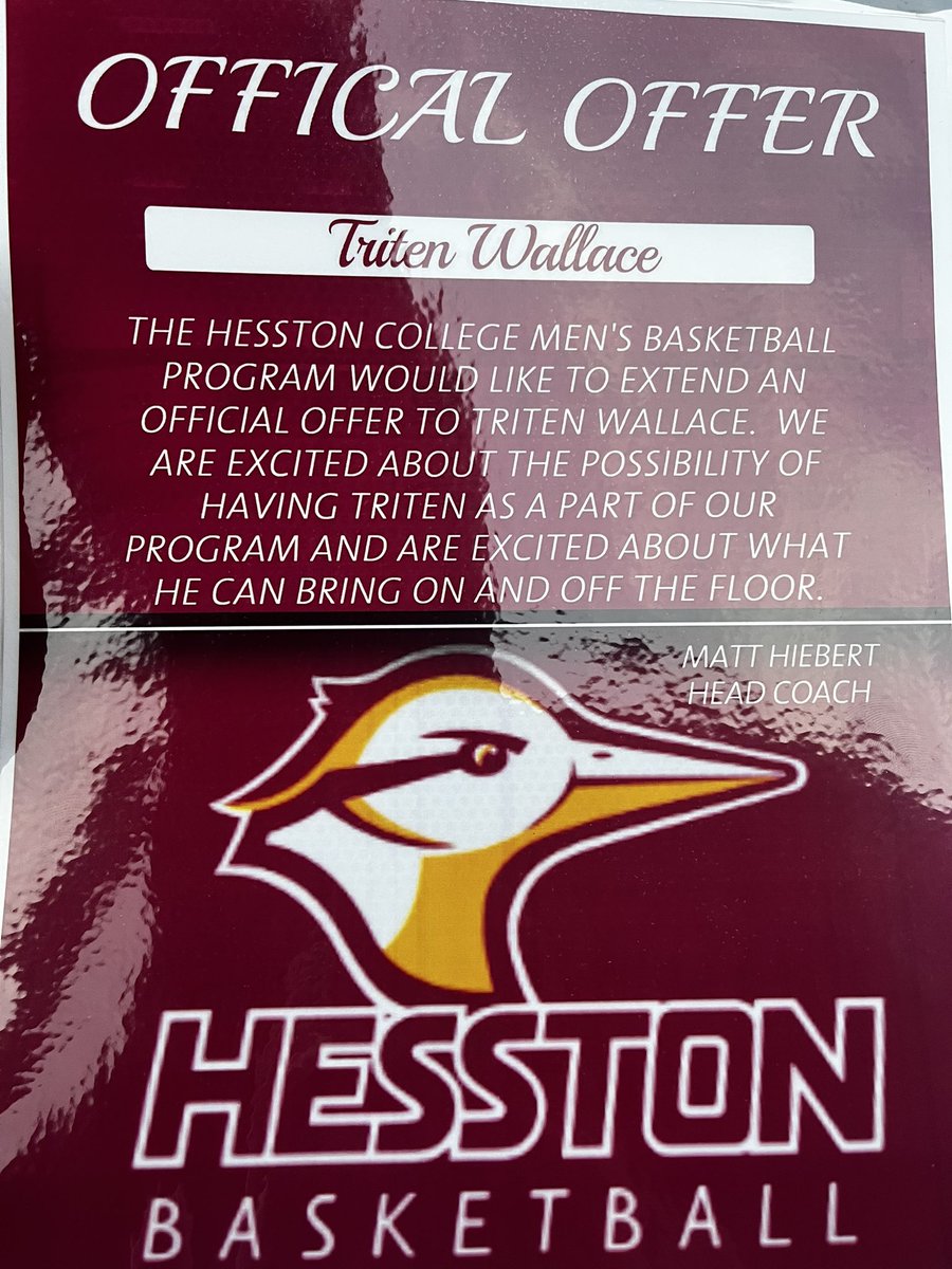 tt_wallace4's tweet image. After a great visit, I am blessed to receive my first official offer from @HesstonMBB @matthiebert22