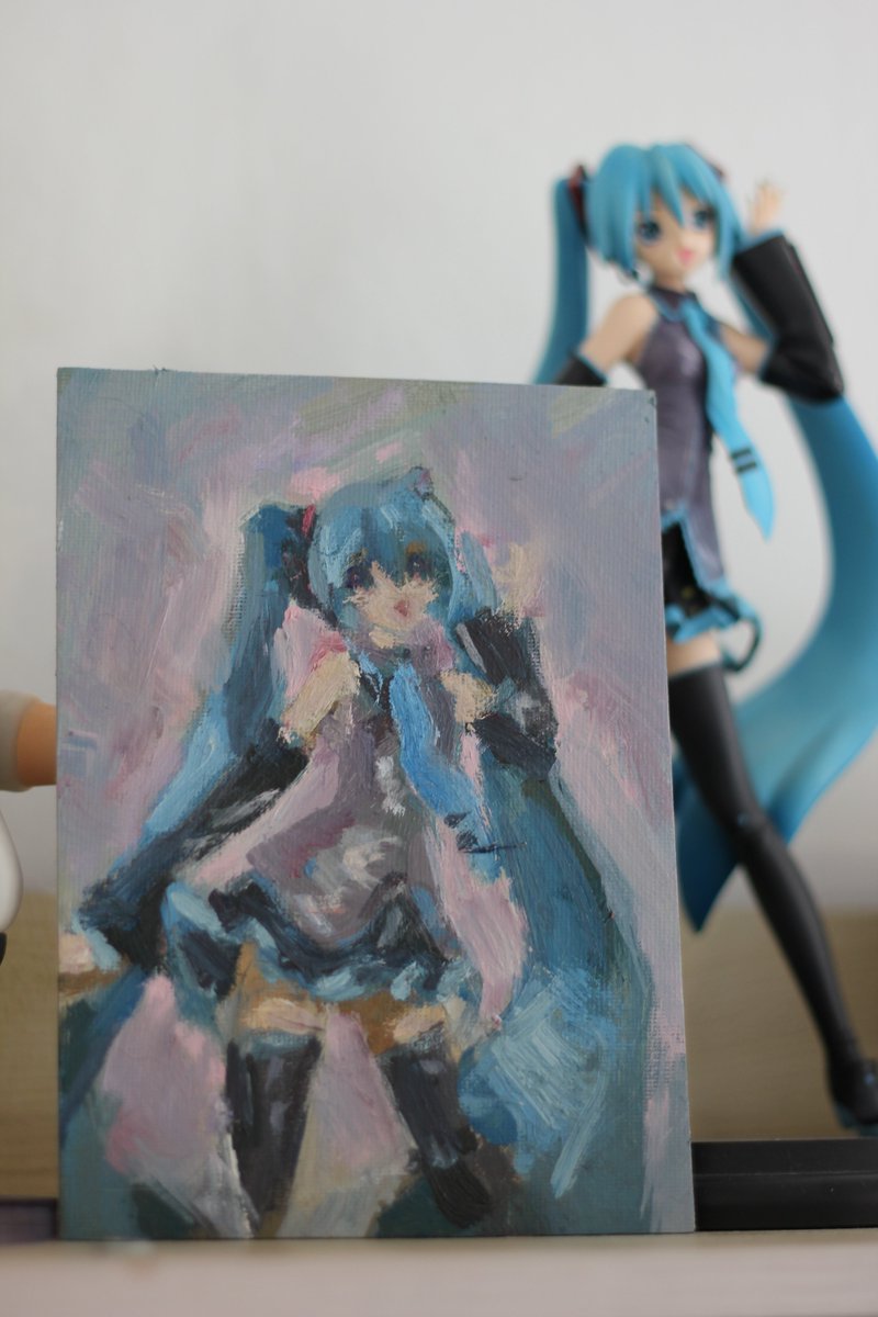 midinette222's tweet photo. new miku figure means painting sketch to welcome her https://t.co/GqfpR8OLCm