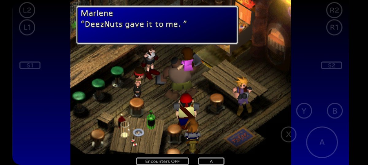 aethergasm's tweet image. Doing an FF7 replay on my phone to make me feel better.
