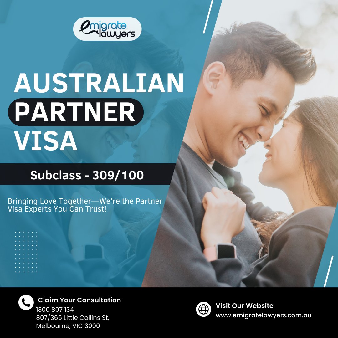 emigratelawyers's tweet image. Bring Your Love to Australia! ❤️
 
The Partner Visa Subclass 309/100 is your first step to reuniting and starting fresh in Australia. Emigrate Lawyers specializes in making the visa process smooth and stress-free.
  
#partnervisa #subclass309 #subclass100 #emigratelawyers #visa