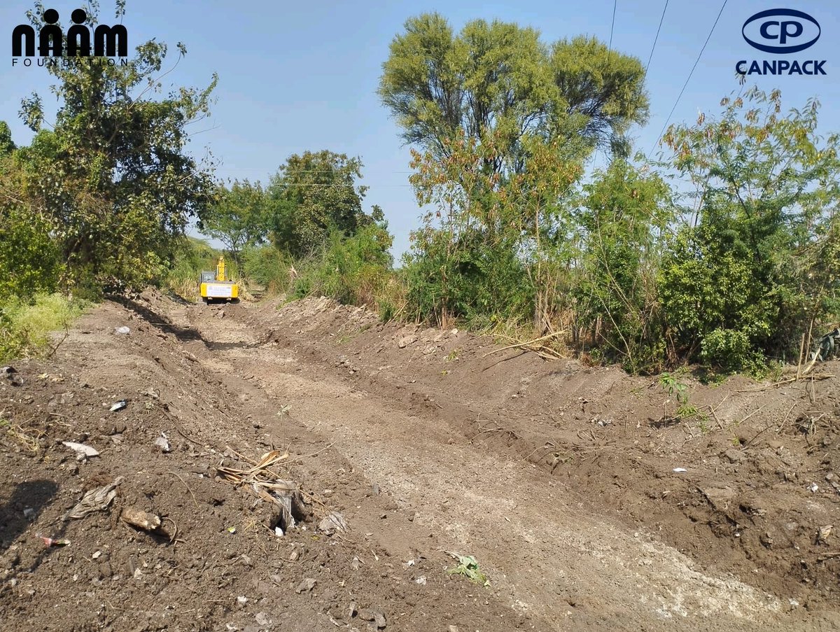 NaamFoundation's tweet image. In collaboration with Canpack India Pvt. Ltd, Naam Foundation has started stream deepening and widening work in Dhamangaon (Ashti), Beed. 

#Canpack #CanpackIndia #NaamFoundation #NanaPatekar #MakarandAnaspure #ngo #water #savewater #waterrejuvenation #waterconservation