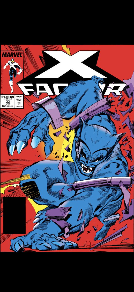 BrakeforDreams's tweet photo. #comicbeforebed X-Factor No. 33, October, 1988. Hank is back to being blue, shock across the team, and Mystique and others watch as he begrudgingly signs the Mutant Registration Act. 💙😳✍️ #XFactor #MarvelComics #MarvelUnlimited @MarvelComicsHQ @MarvelUnlimited https://t.co/7MKvO7p77G