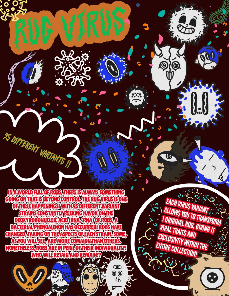 JoseMen64865432's tweet image. Alright peeps I want to see a bit more excitement for the #rugvirus 
So here goes a 2nd @NoPunkism 👀
You need to mint 3 #rugvirus and post proof here brother!👇🏽
Participants from both posts will be included in giveaway 
Just make sure you show proof before 24 hours of this post
