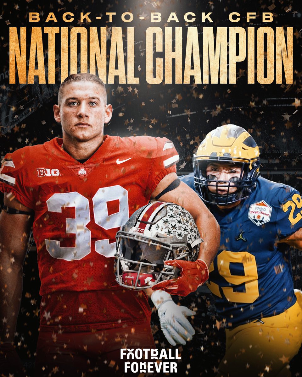 fballforeverhq's tweet photo. Ohio State LB Joey Velazquez is a back-to-back national champion🏆

🔶2023: Won the natty with Michigan 
🔶2024: Won the natty with OSU

The double crown as a member of two of the biggest college football rivals👑 https://t.co/ITEDIr2pfm