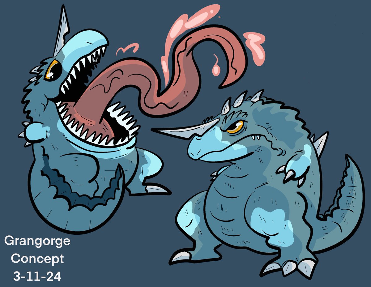 ultra_mellow's tweet image. THE EVOLUTION OF GRANGORGE
Ikoro鈥檚 Main Antagonist. He is a bloodthirsty and ruthless hunter that is always seeking to quell his endless appetite!
#Kaijuartwork #Kaijuart #kaiju