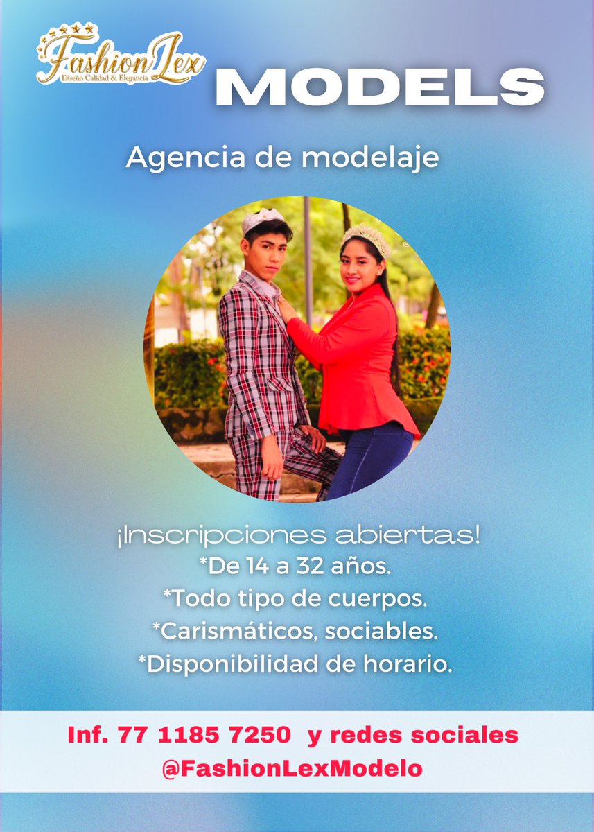 FashionLexModel's tweet image. ¡Tu momento de brillar ha llegado!😎📸✨

*Formacion profesional continúa
*Excelentes ingresos económicos 
*Sesiones de foto y video
*Pasarelas de moda 
*Excelente convivencia empresarial 

Inf. 77711857250 o en un click👉🏻 wa.me/message/V77NXZ…